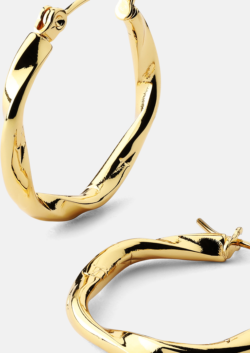 Twist Glow Hoops - 18k Guldbelagte Øreringe