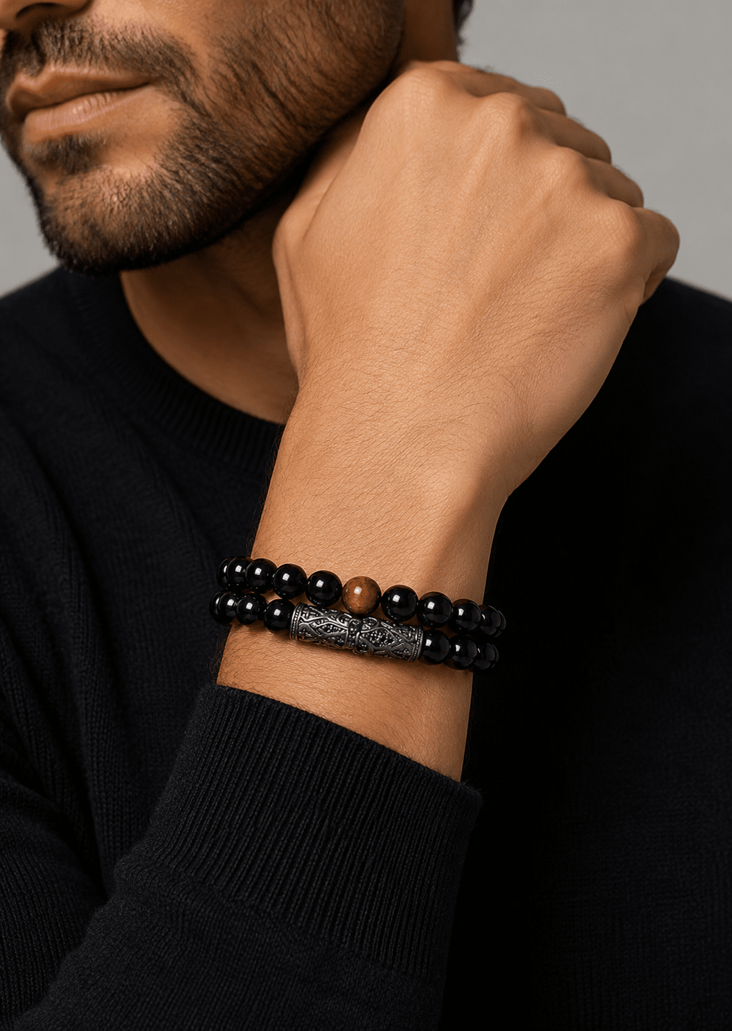 Perlearmbånd Onyx Valor