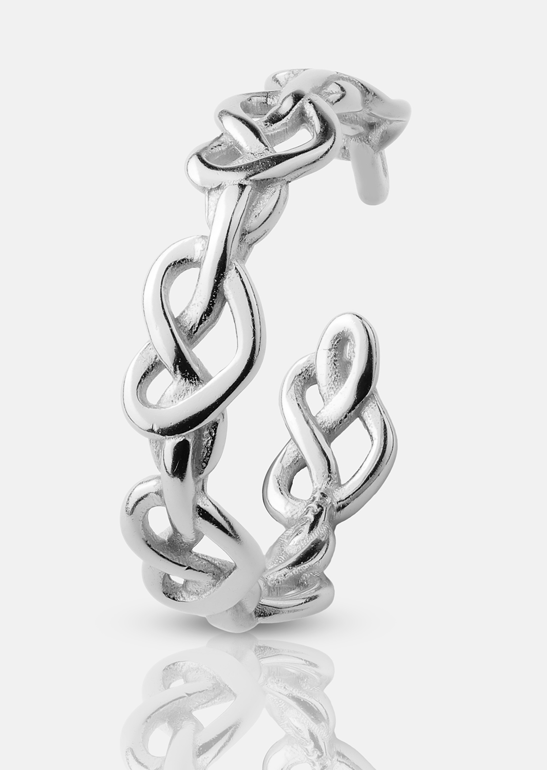 Ring Heart Link - Forsølvet