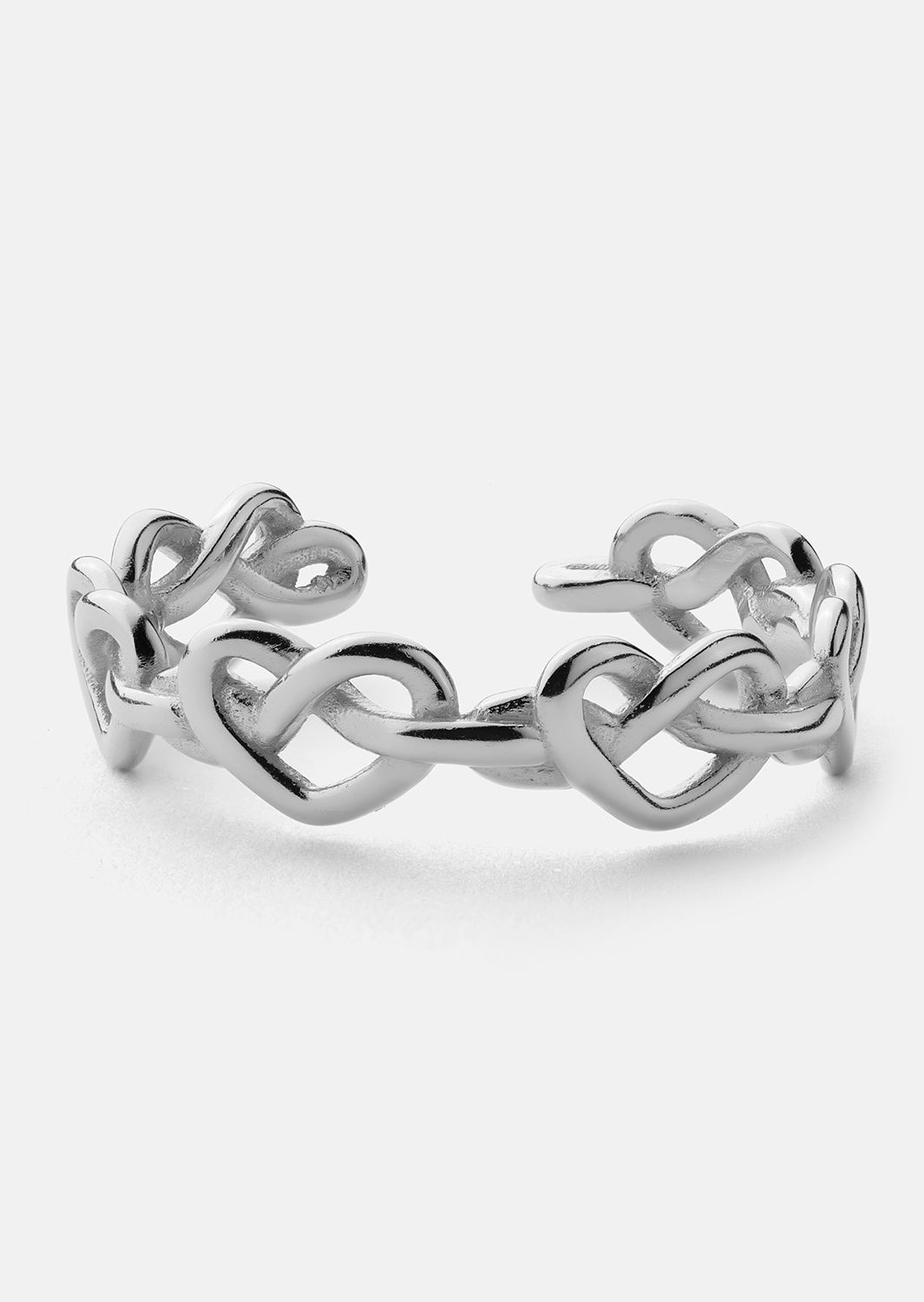 Ring Heart Link - Forsølvet