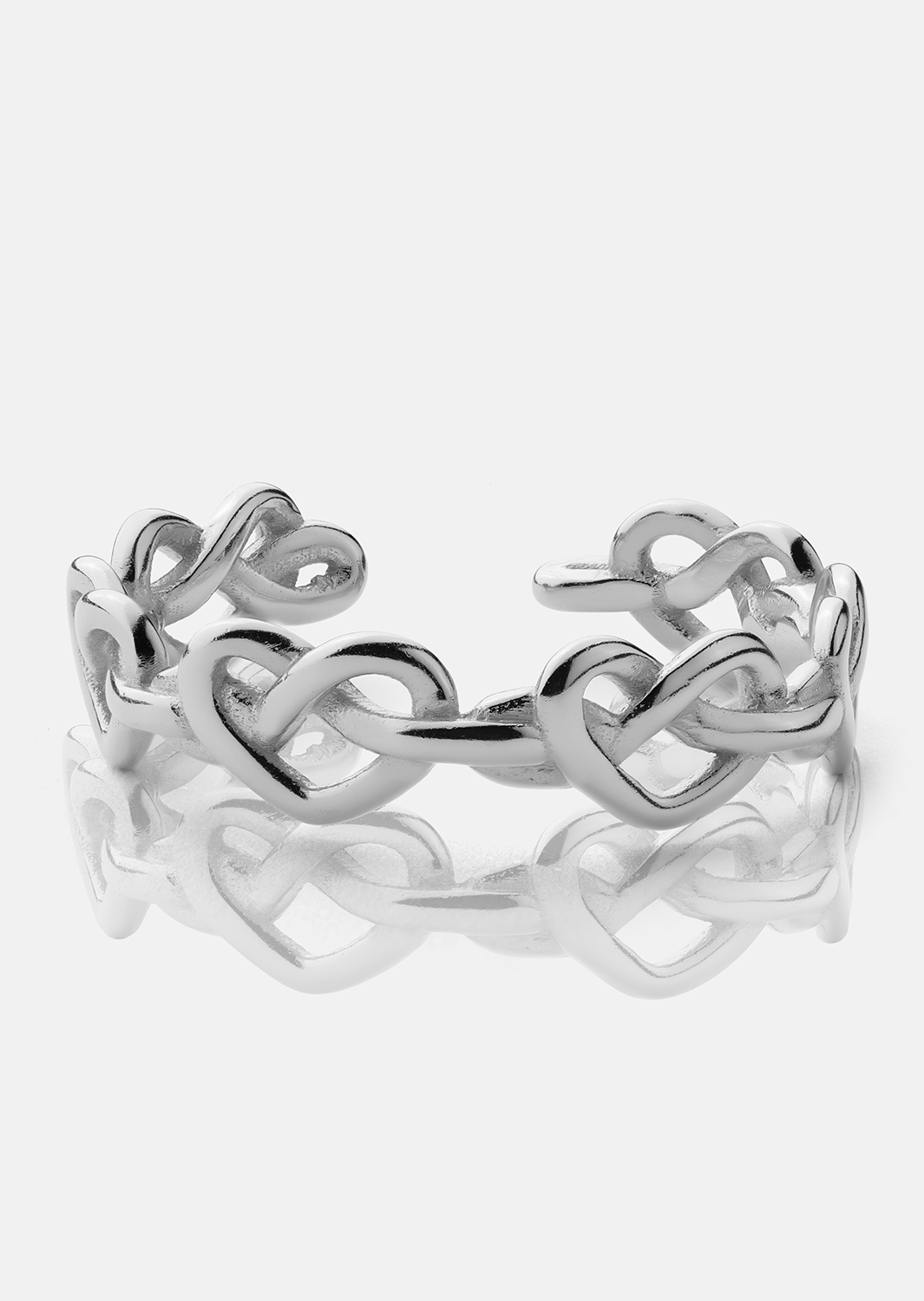 Ring Heart Link - Forsølvet