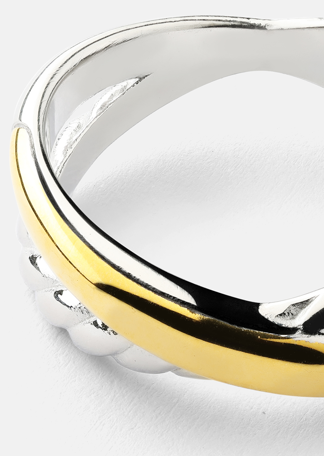 Ring Golden Silver Twist - 18k Forgyldt