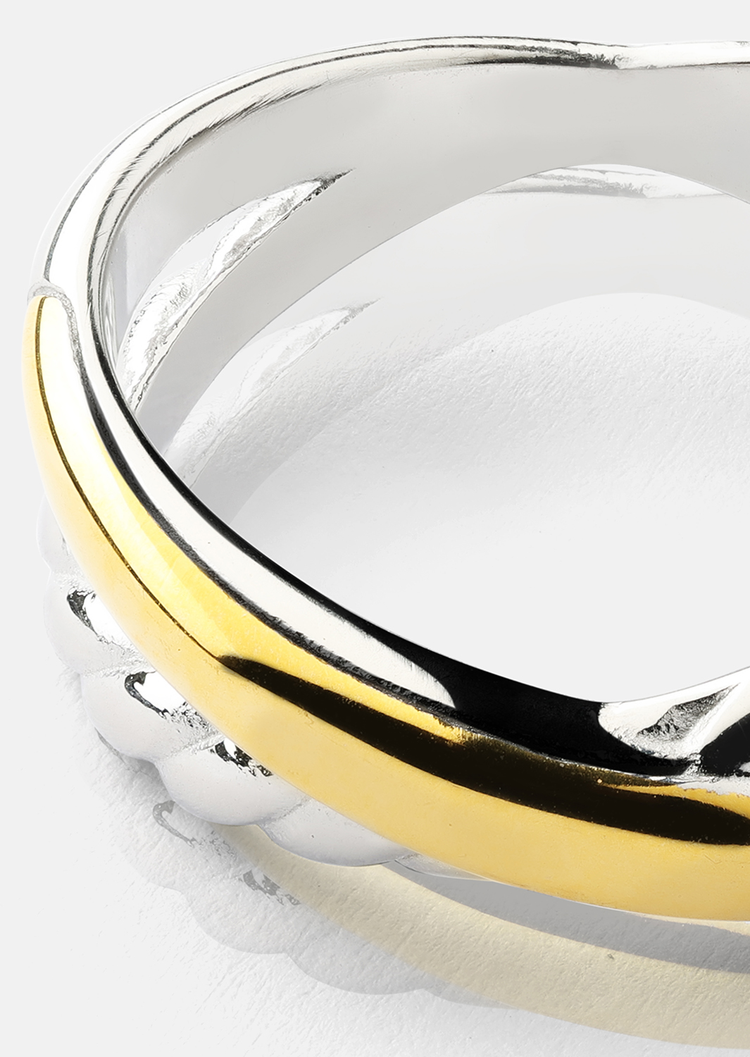 Ring Golden Silver Twist - 18k Forgyldt