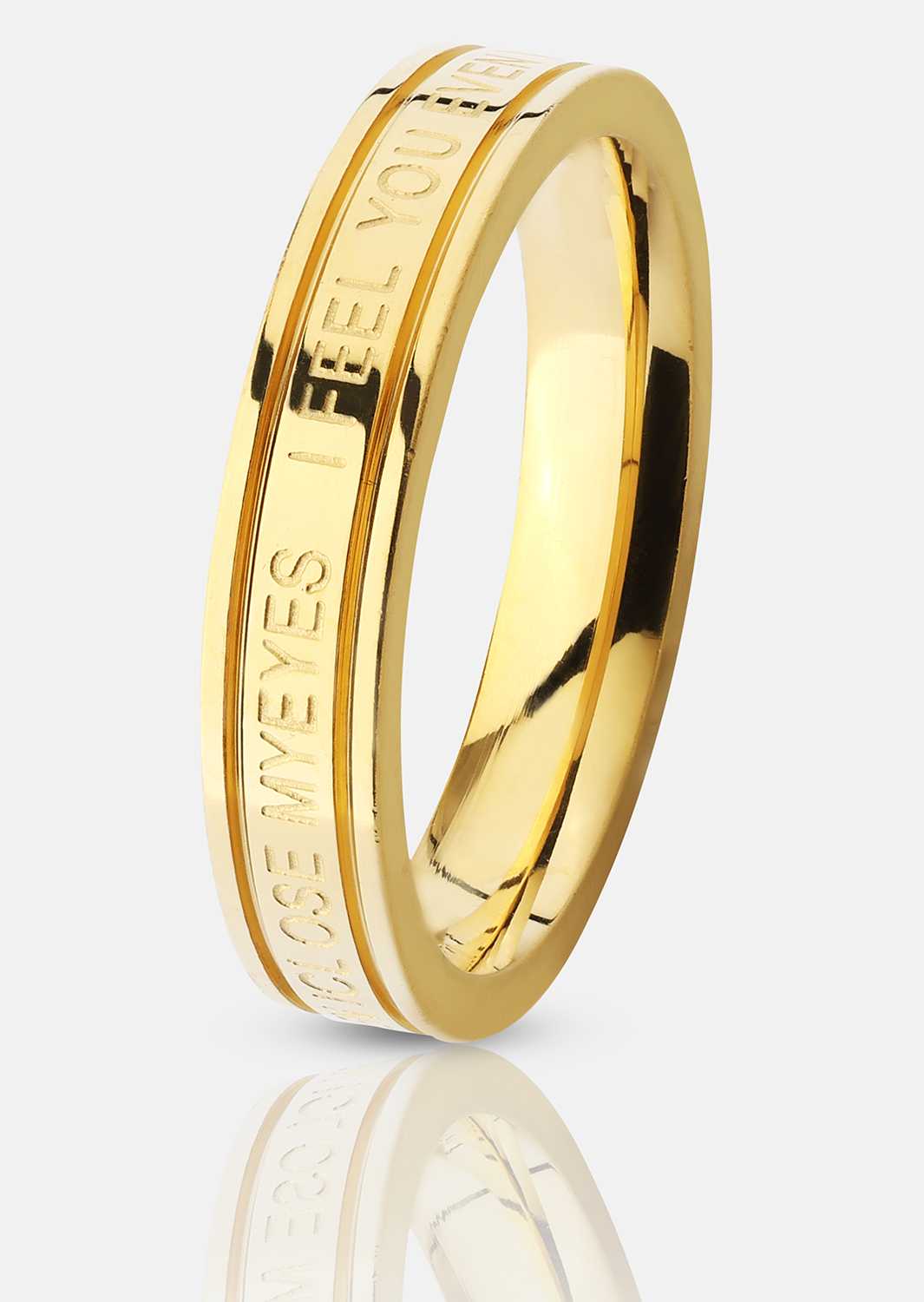 Ring Plain Link - 18k Forgyldt