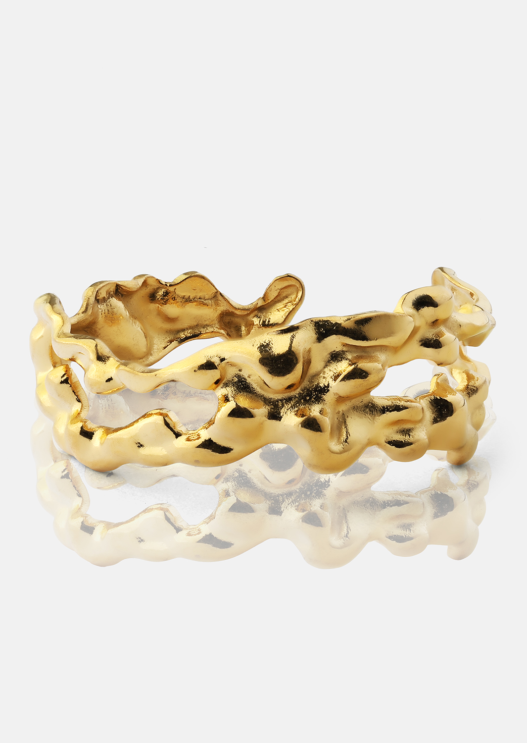 Ring Molten Wave - 18k Forgyldt