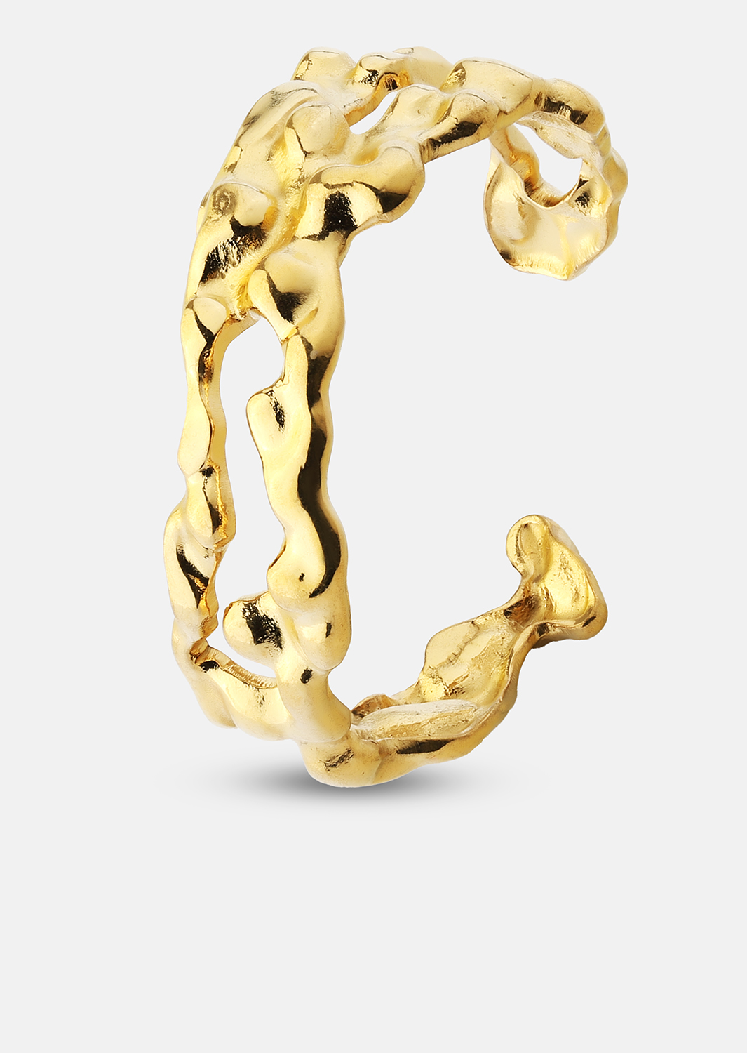 Ring Molten Wave - 18k Forgyldt