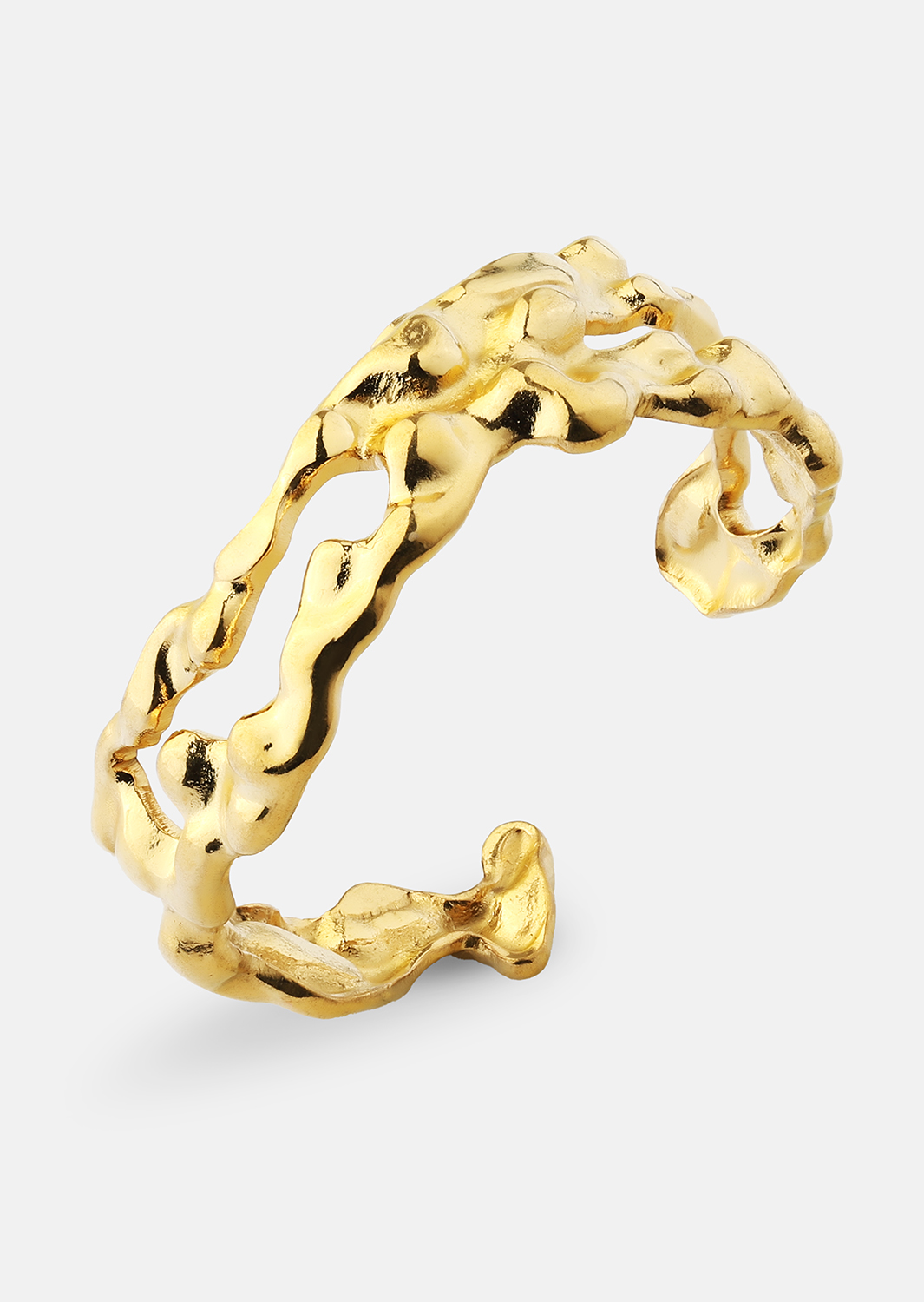 Ring Molten Wave - 18k Forgyldt