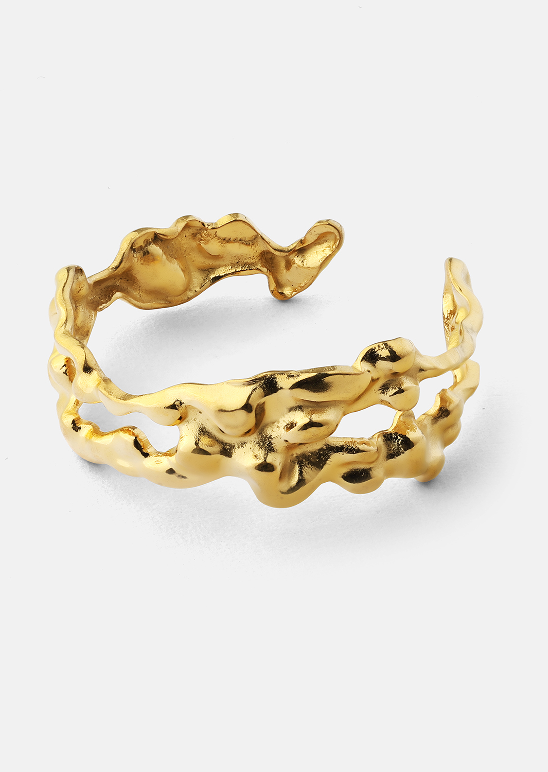 Ring Molten Wave - 18k Forgyldt