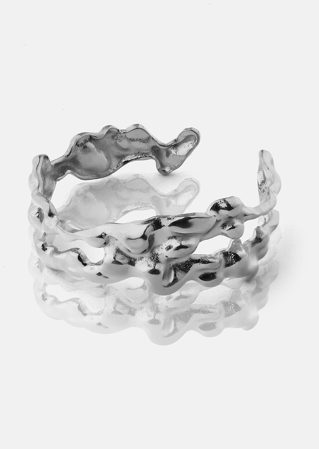 Ring Molten Wave - Forsølvet
