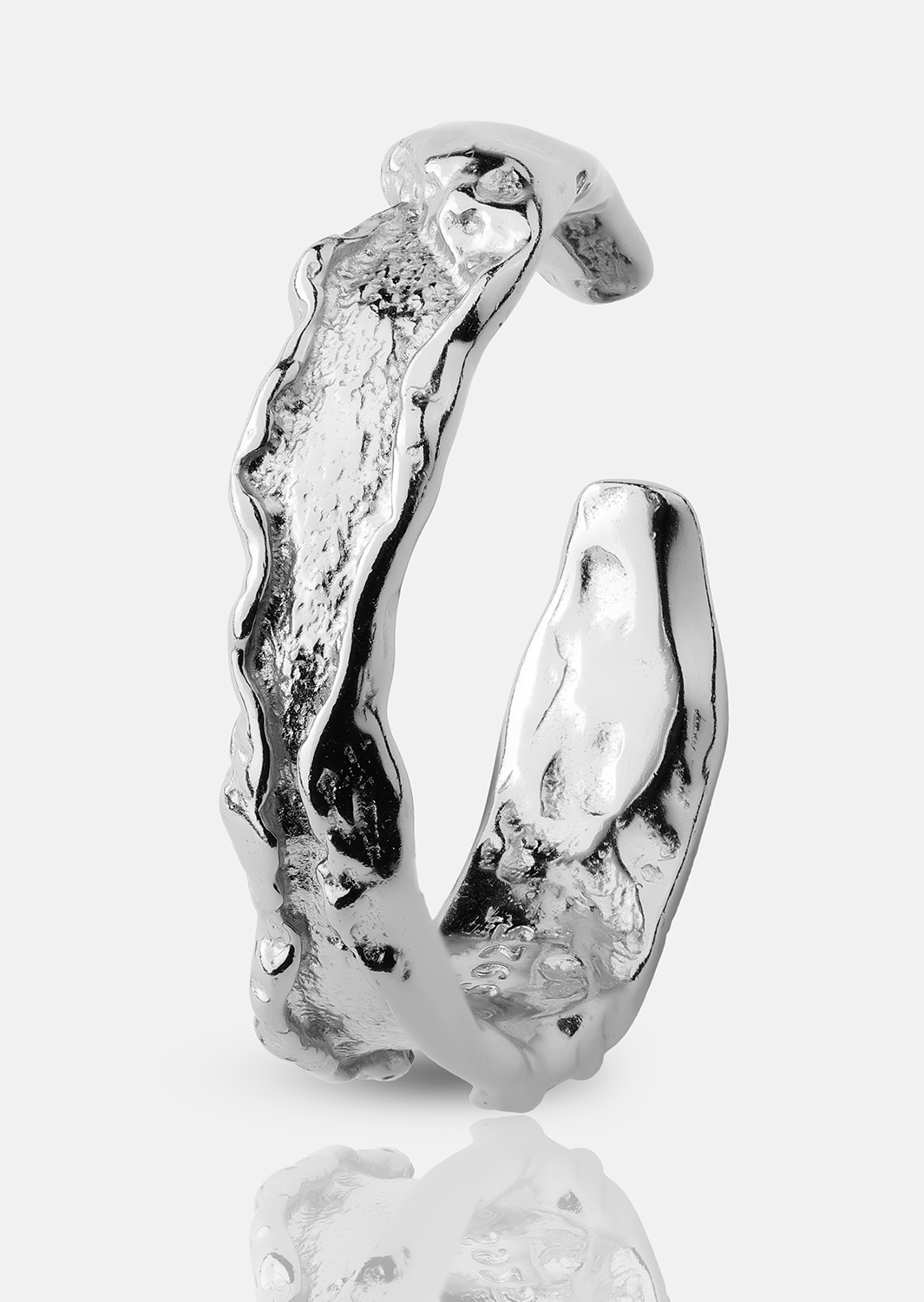 Ring Raw Texture - Forsølvet