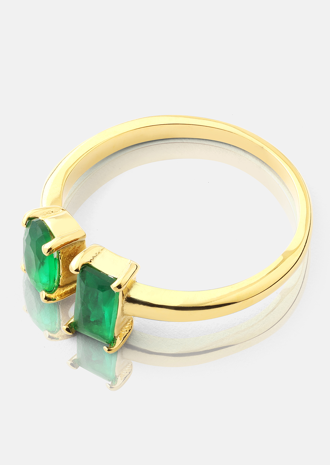 Ring Emerald Duo - 18k Forgyldt