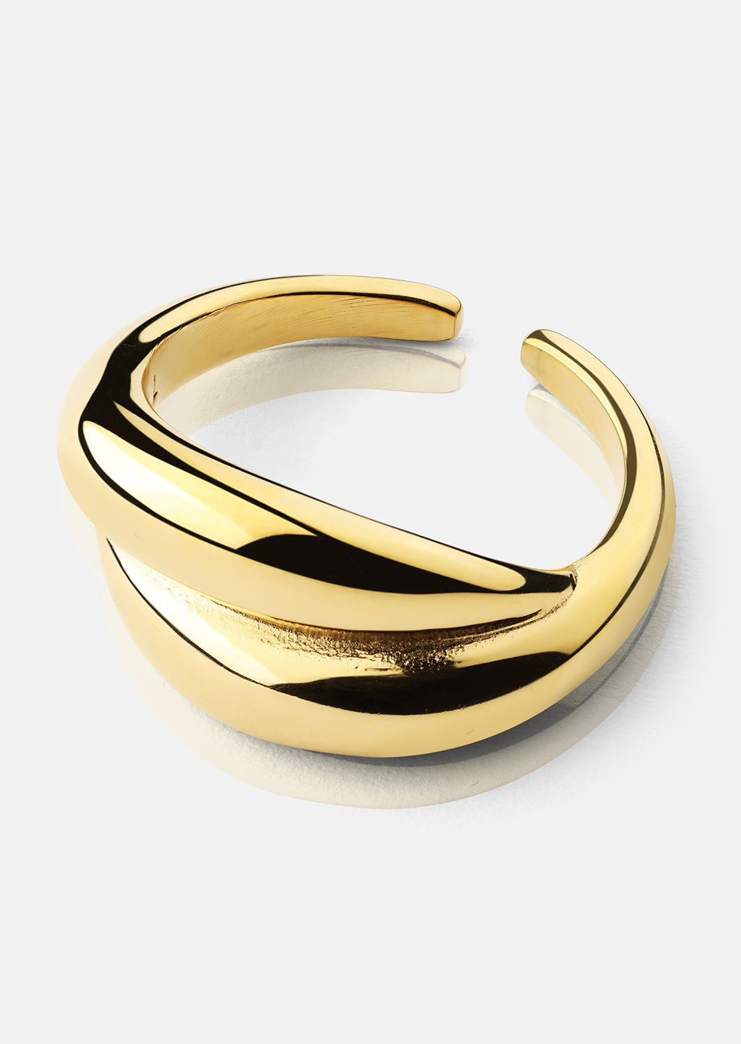 Ring Wave Bold - 18k Forgyldt