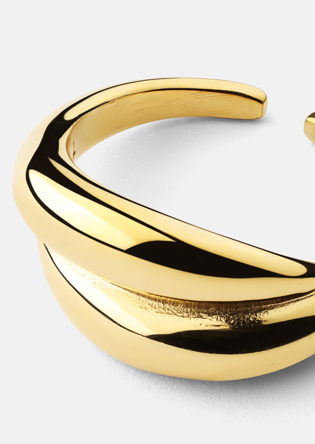 Ring Wave Bold - 18k Forgyldt