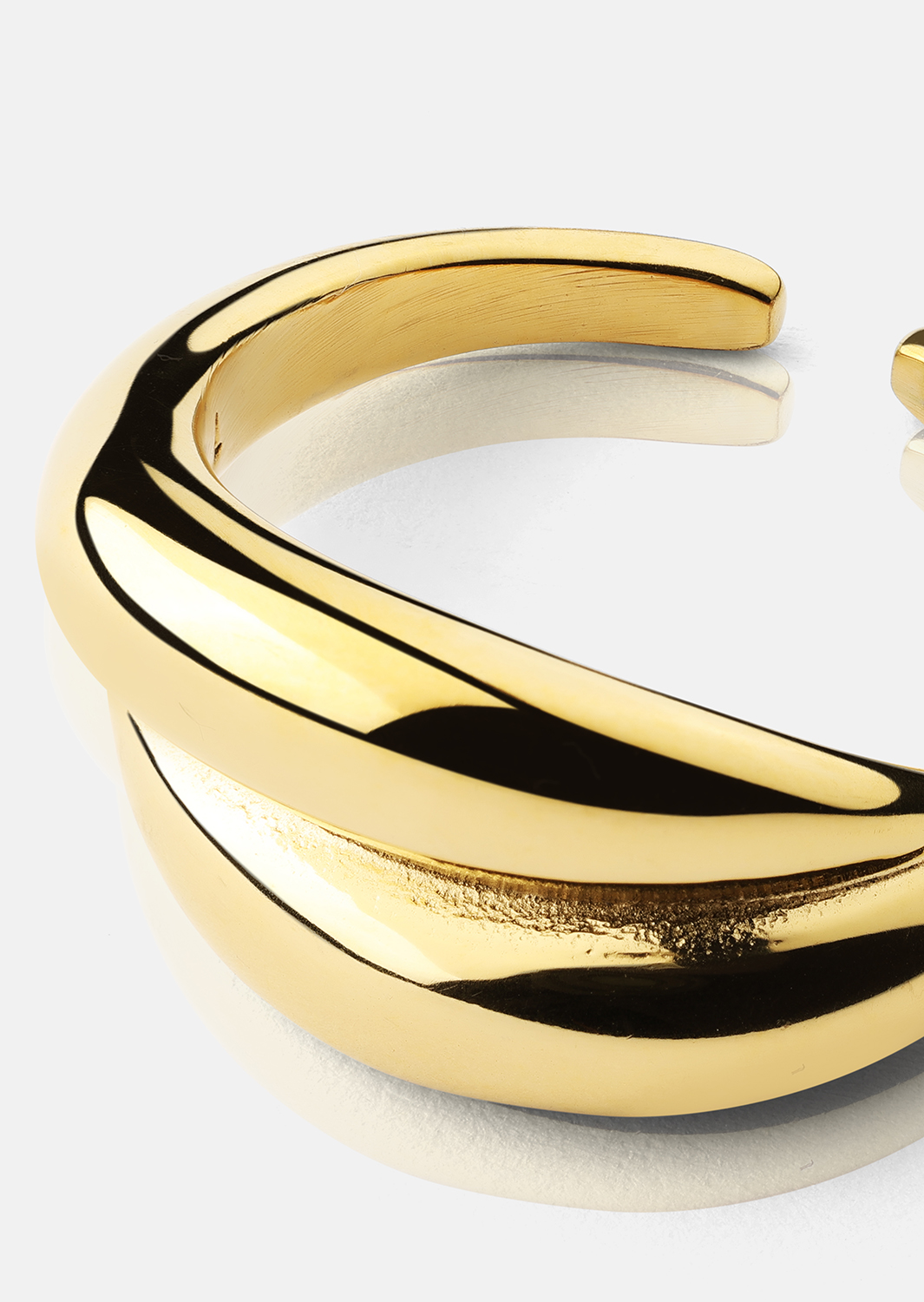 Ring Wave Bold - 18k Forgyldt